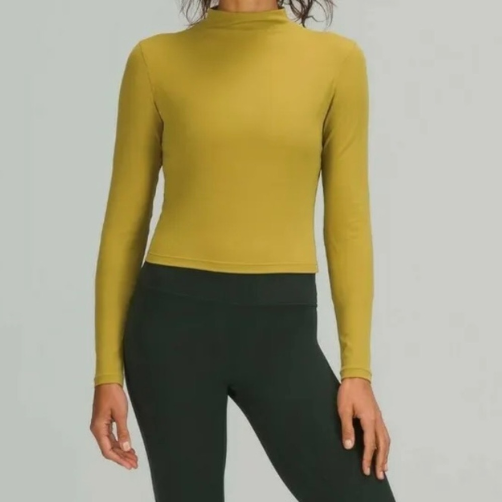 lululemon athletica Mustard Yellow Long Sleeve Crop Top